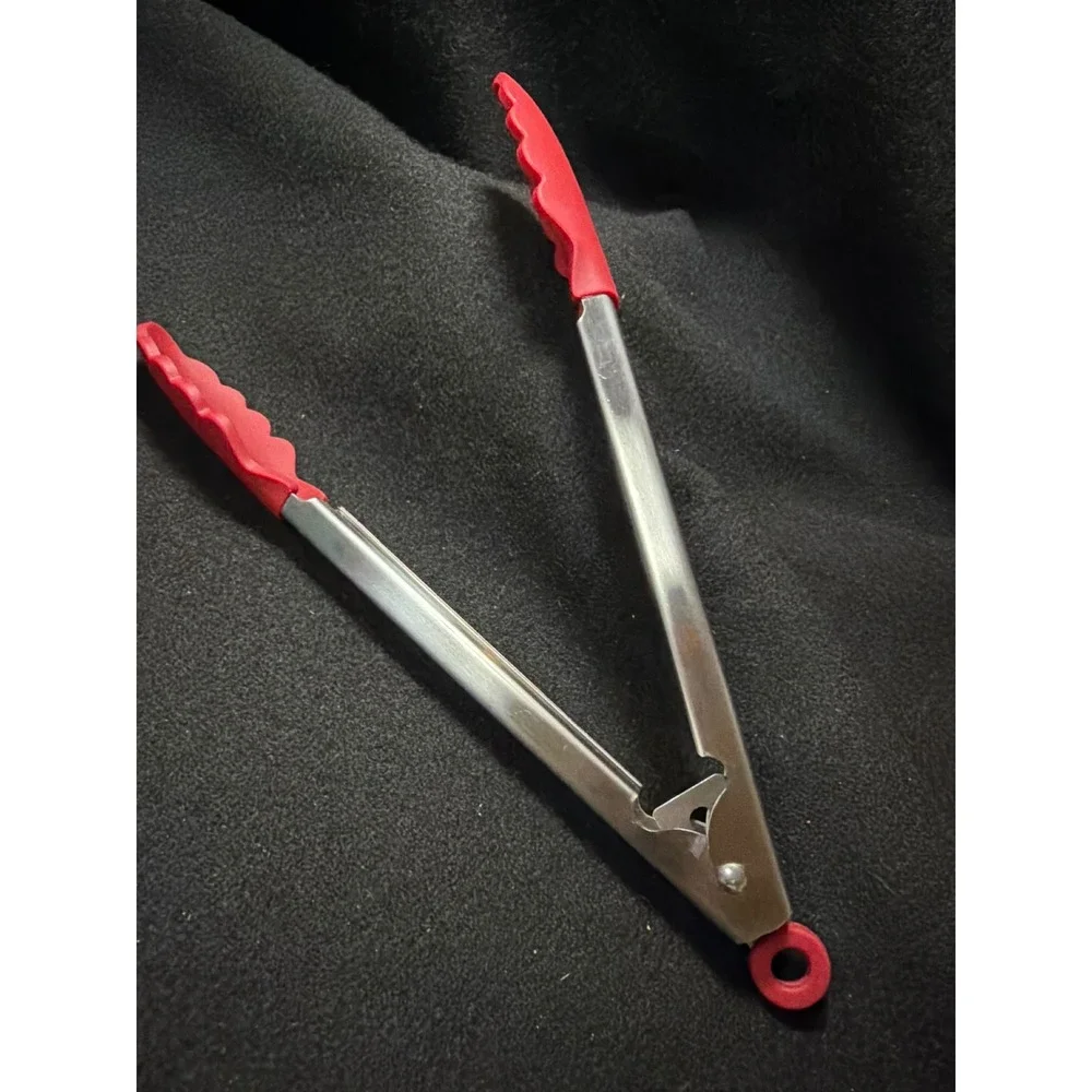 KitchenAid Locking Silicone Tongs Kitchen Tool Red Stainless Steel‎ 10.5 Inch
